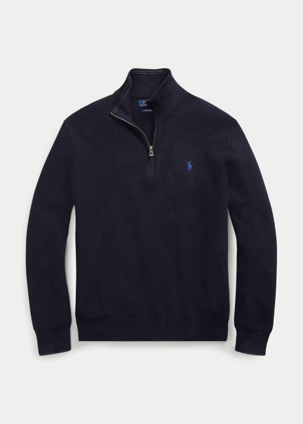 Sueter Polo Ralph Lauren Hombre Azul Marino - Cotton Half-Zip - JYTHB5973
